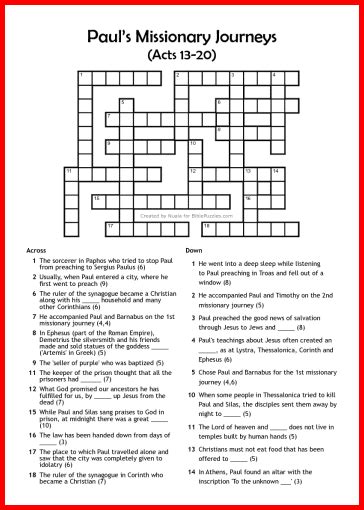 christian missionary crossword clue.